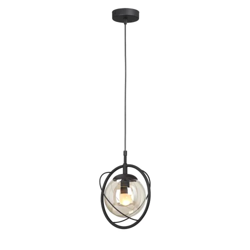 Светильник подвесной V2954-1/1S Vitaluce прозрачный 1 лампа, основание чёрное в стиле арт-деко 