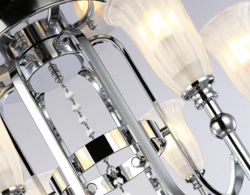 Люстра потолочная TR3243 Ambrella light белая на 6 ламп, основание хром в стиле классический  фото 7