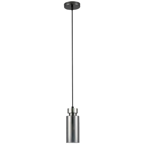 Светильник подвесной 1115/1S Escada чёрный серый 1 лампа, основание хром в стиле хай-тек  фото 2