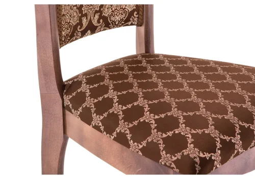 Деревянный стул Фабиано орех / шоколад 318611 Woodville, шоколад/ткань, ножки/массив березы/орех, размеры - ****440*520 фото 9