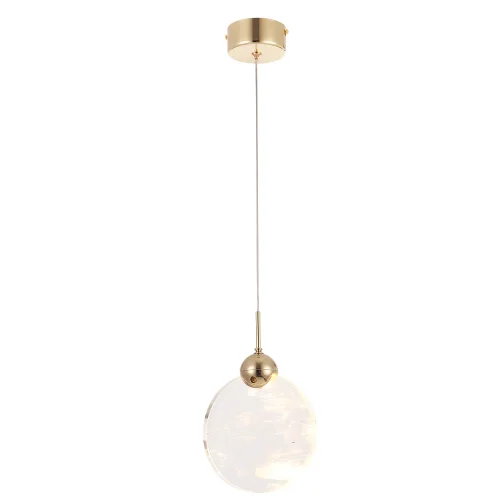 Светильник подвесной LED CIELO SP3W LED GOLD Crystal Lux прозрачный 1 лампа, основание золотое в стиле современный  фото 4