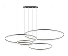 Люстра подвесная LED с пультом Тор 08204,12PA(4000K) Kink Light матовая никель на 1 лампу, основание матовое никель в стиле современный кольца с пультом