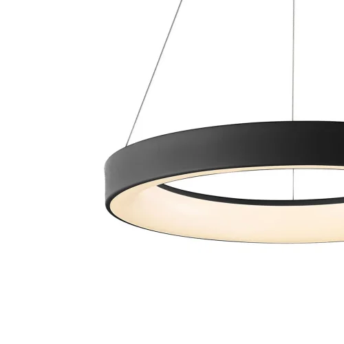 Светильник подвесной LED Niseko 7755 Mantra чёрный 1 лампа, основание чёрное в стиле хай-тек модерн кольца фото 2