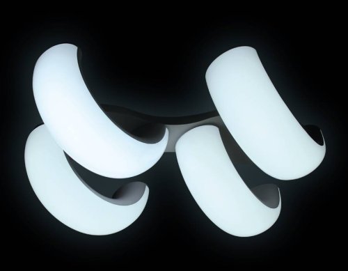 Люстра потолочная LED с пультом Orbital Cloud FC11/4 WH 80W D620*500 Ambrella light белая на 1 лампа, основание белое в стиле современный хай-тек с пультом фото 3