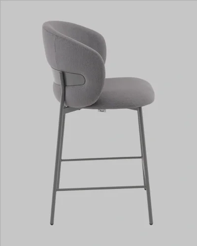 Стул полубарный Блейз велюр серый, каркас серый УТ000041395 Stool Group, серый/велюр, ножки/металл/чёрный, размеры - ***** фото 3