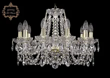 Люстра подвесная хрустальная 11.11.10.195.Gd.Sp Bohemia Art Classic прозрачная на 10 ламп, основание золотое в стиле классика 
