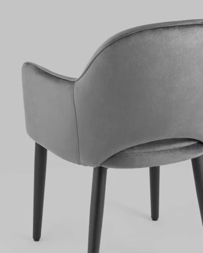 Стул Венера NEW, велюр серый NP УТ000037243 Stool Group, /, ножки//чёрный, размеры - *820***585*645 фото 4