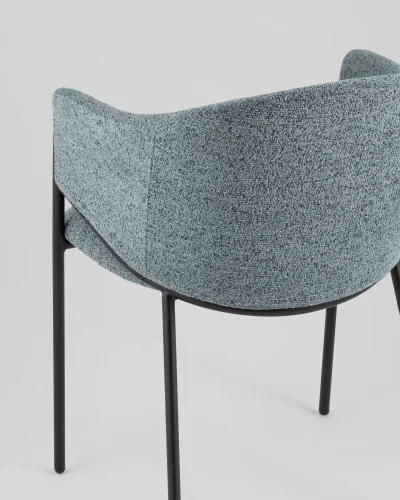 Стул обеденный Carmel, голубой УТ000039555 Stool Group, голубой/букле, ножки/металл/чёрный, размеры - *790***540*600 фото 6