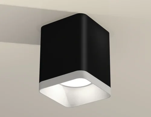 Светильник накладной XS7813001 Ambrella light чёрный 1 лампа, основание чёрное в стиле современный хай-тек квадратный фото 2