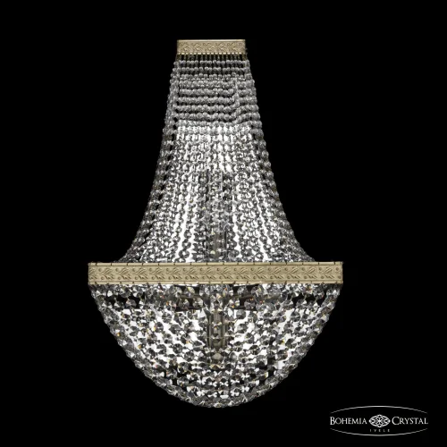 Бра 19322B/H2/35IV Pa Bohemia Ivele Crystal прозрачный на 4 лампы, основание бронзовое патина в стиле классический sp