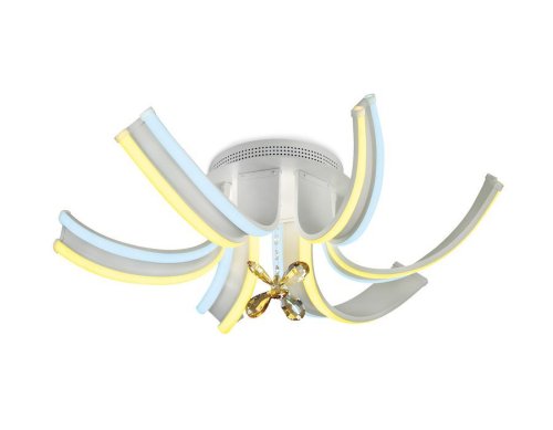 Люстра потолочная LED с пультом Double FL146 Ambrella light белая на 1 лампа, основание белое в стиле хай-тек современный с пультом