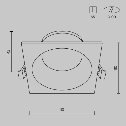 Светильник точечный Share DL126-GX53-SQ-B Maytoni чёрный на 1 лампу, основание чёрное в стиле современный квадратный фото 7