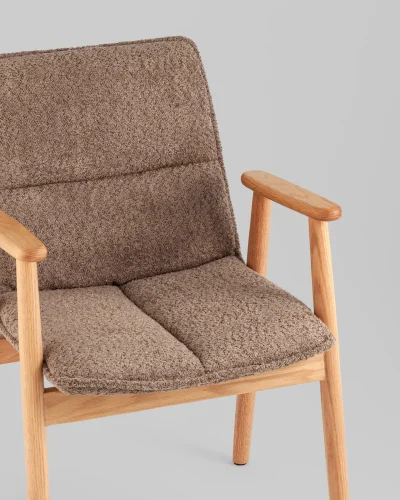 Стул обеденный Philo с деревянными ножками, коричневый УТ000038978 Stool Group, коричневый/букле, ножки/дерево/коричневый, размеры - ****480*555 фото 2