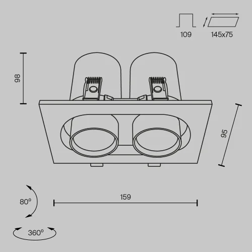 Светильник точечный LED Hidden DL045-02-10W3K-W Maytoni белый на 2 лампы, основание белое в стиле современный хай-тек фото 10