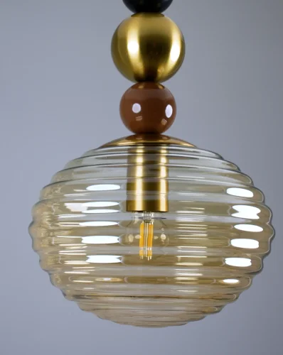 Светильник подвесной Arti V10913-P Moderli прозрачный 1 лампа, основание золотое в стиле современный выдувное фото 4