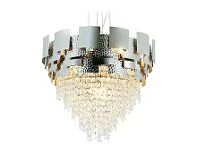 Люстра подвесная Traditional TR5242 Ambrella light прозрачная на 9 ламп, основание серебряное в стиле классика 