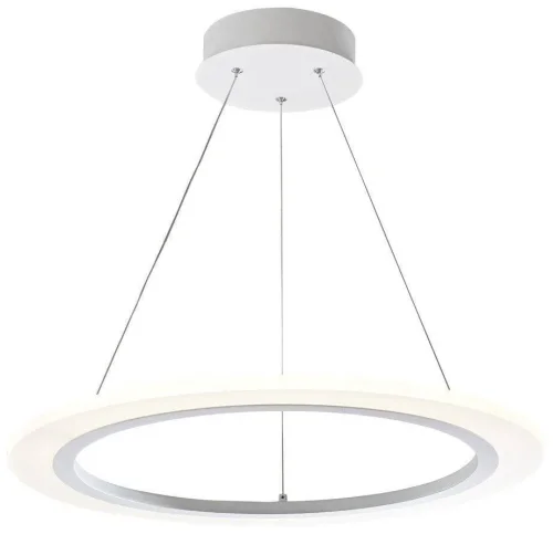 Люстра подвесная LED CERO WE409.01.003 WERTMARK белая на 1 лампу, основание белое в стиле хай-тек кольца