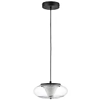 Светильник подвесной LED Palermo 612117 Lightstar прозрачный на 1 лампу, основание чёрное в стиле хай-тек современный 
