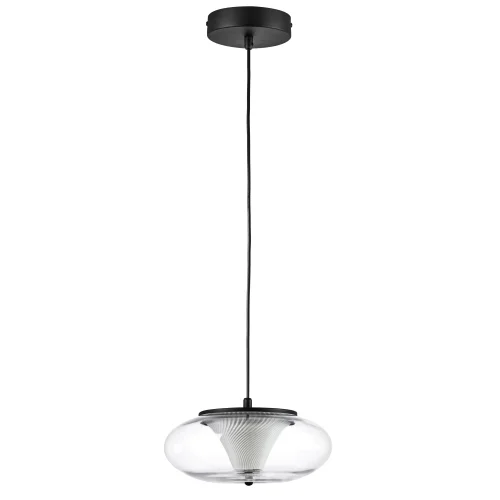 Светильник подвесной LED Palermo 612117 Lightstar прозрачный на 1 лампу, основание чёрное в стиле хай-тек современный 