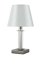 Настольная лампа NICOLAS LG1 NICKEL/WHITE Crystal Lux белая 1 лампа, основание никель металл стекло в стиле современный 