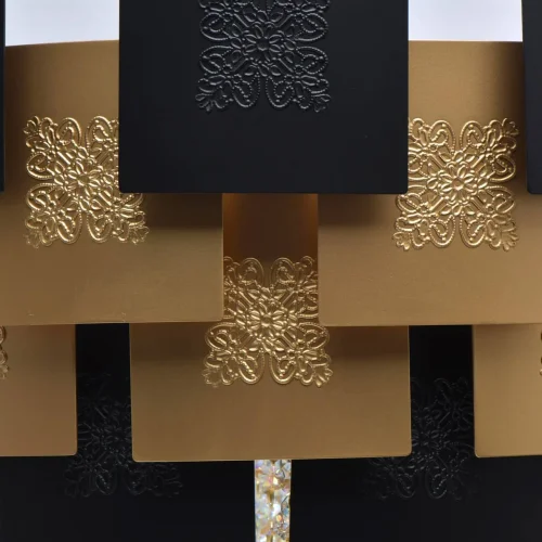 Люстра на штанге Кармен 394010706 Chiaro чёрная матовая золото на 6 ламп, основание матовое золото в стиле современный  фото 6