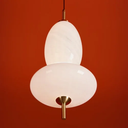 Светильник подвесной LED Solare FR5594PL-L11B Freya белый на 1 лампу, основание чёрное в стиле современный фото 5