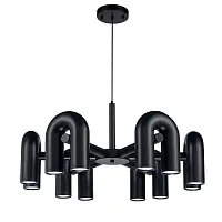 Светильник подвесной LED Twins 1092/06 PL-30 Divinare чёрный на 1 лампу, основание чёрное в стиле современный арт-деко 