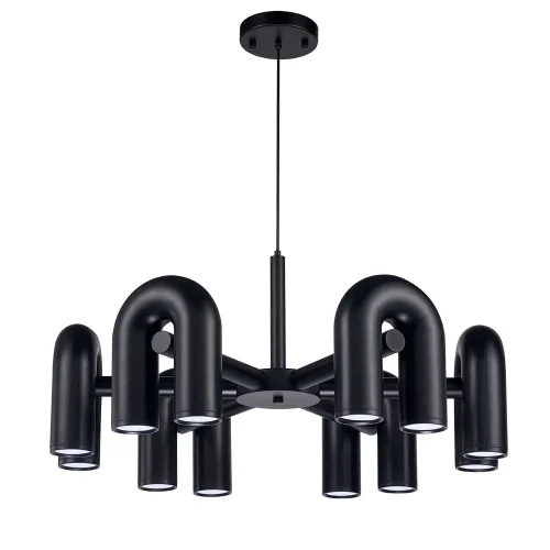Светильник подвесной LED Twins 1092/06 PL-30 Divinare чёрный на 1 лампу, основание чёрное в стиле арт-деко современный 