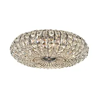 Люстра хрустальная Broche DIA902-06-N Maytoni прозрачная на 6 ламп, основание хром в стиле современный 