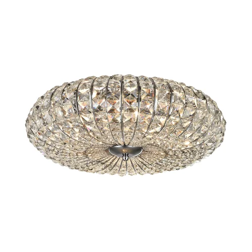 Люстра хрустальная Broche DIA902-06-N Maytoni прозрачная на 6 ламп, основание хром в стиле современный 