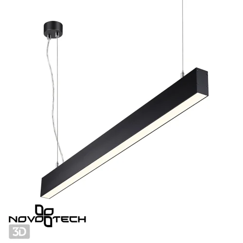Светильник подвесной LED Iter 358880 Novotech чёрный 1 лампа, основание чёрное в стиле современный минимализм линейный фото 6