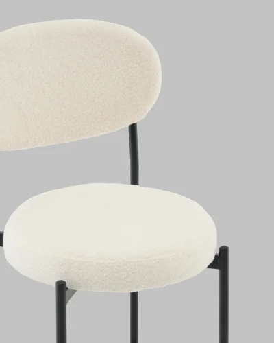 Стул полубарный Бриф DD букле молочный УТ000041504 Stool Group, белый/букле, ножки/сталь/чёрный, размеры - ***** фото 7