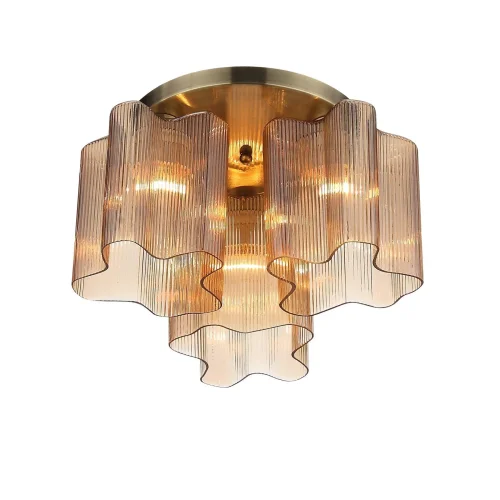 Люстра потолочная Onde SL117.302.03 ST-Luce янтарная на 3 лампы, основание бронзовое в стиле современный  фото 2
