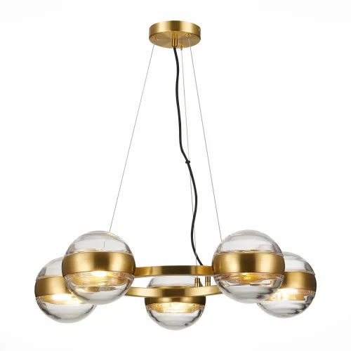 Светильник подвесной Bala SL1156.303.05 ST-Luce прозрачный 5 ламп, основание латунь в стиле современный шар