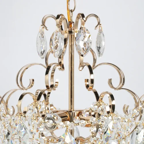 Люстра подвесная Бриз 111011004 DeMarkt прозрачная на 4 лампы, основание золотое в стиле классический  фото 11