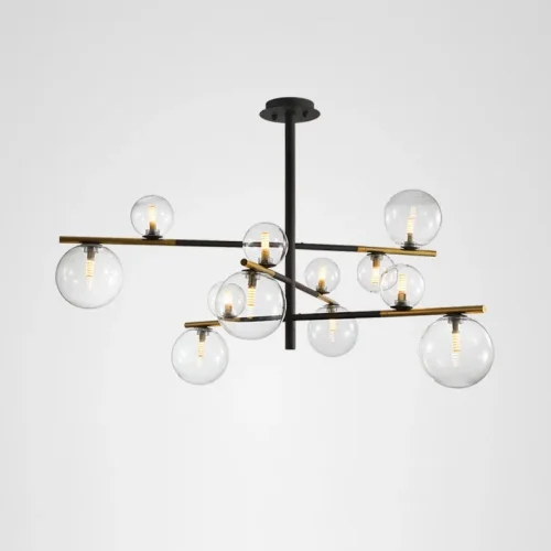 Люстра на штанге DOMINGO 151689-26 ImperiumLoft прозрачная на 12 ламп, основание золотое в стиле современный лофт фото 2 Люстра на штанге DOMINGO 151689-26 ImperiumLoft прозрачная на 12 ламп, основание золотое в стиле современный лофт фото 2