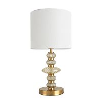 Настольная лампа Ilmira 8337/1T Lumion белая на 1 лампу, основание бронзовое металл в стиле классический 