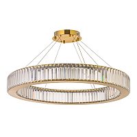 Люстра подвесная хрустальная Anzio L 1.5.80.100 G Arti Lampadari прозрачная на 1 лампу, основание золотое в стиле современный кольца Люстра подвесная хрустальная Anzio L 1.5.80.100 G Arti Lampadari прозрачная на 1 лампу, основание золотое в стиле современный кольца