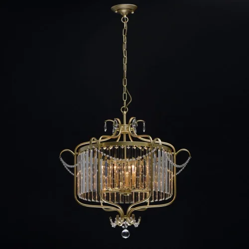Люстра подвесная Адель 373014806 MW-Light прозрачная на 6 ламп, основание золотое в стиле классический  фото 2