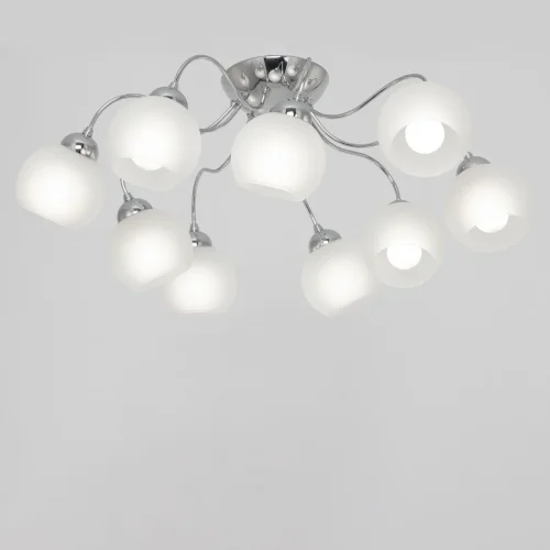Люстра потолочная Лучиана CL147191 Citilux белая на 9 ламп, основание хром в стиле современный шар фото 3