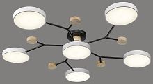 Люстра потолочная LED 446-007-06 Velante белая на 1 лампа, основание чёрное в стиле модерн хай-тек 