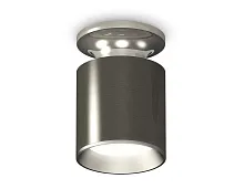 Светильник накладной Techno spot XS6303100 Ambrella light чёрный 1 лампа, основание серебряное в стиле современный круглый