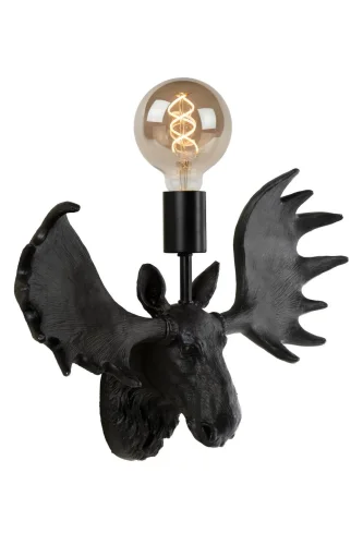 Бра Extravaganza Moose 47209/01/30 Lucide без плафона на 1 лампа, основание чёрное в стиле кантри лось