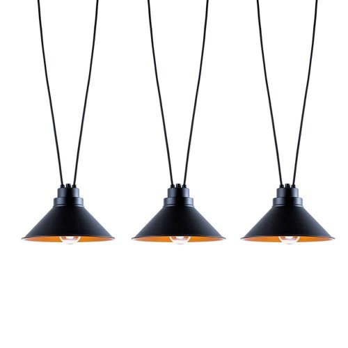 Светильник подвесной Perm 9146-NW Nowodvorski чёрный 3 лампы, основание чёрное в стиле современный 