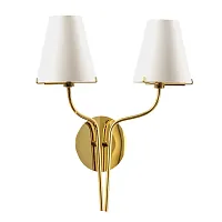 Бра Daiafano 758622 Lightstar белый 2 лампы, основание золотое жёлтое в стиле современный 