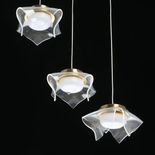 Светильник подвесной LED Ауксис 722012205 DeMarkt прозрачный 5 ламп, основание бронзовое в стиле современный флористика каскад фото 5