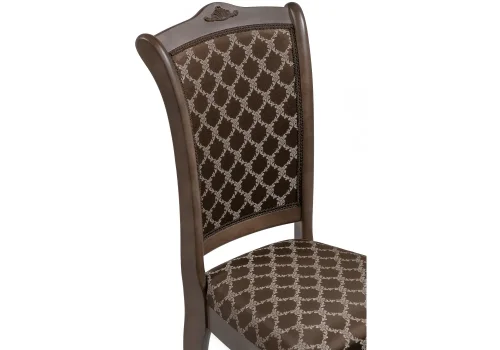 Деревянный стул Луиджи орех / коричневый 450684 Woodville, коричневый/ткань, ножки/массив березы дерево/орех, размеры - ****440*550 фото 5