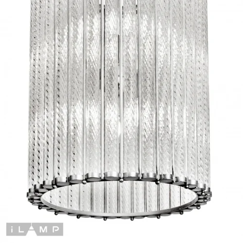 Люстра подвесная Manhattan MD0266-6 Silver iLamp прозрачная на 6 ламп, основание никель в стиле американский современный  фото 3