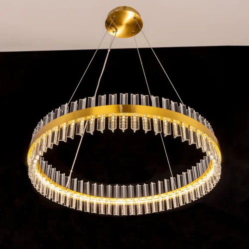 Люстра подвесная LED с пультом Рианна CL337083 Citilux прозрачная на 1 лампа, основание бронзовое в стиле современный с пультом фото 10