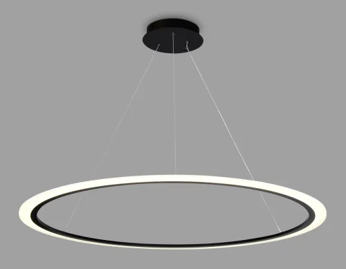Светильник подвесной LED с пультом FA4353 Ambrella light белый чёрный 1 лампа, основание чёрное в стиле современный хай-тек минимализм с пультом кольца фото 3